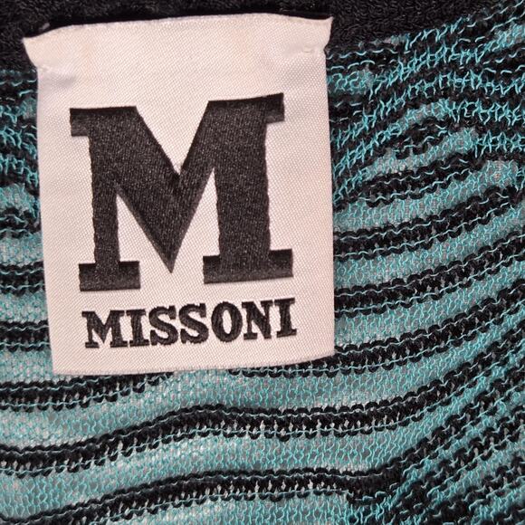 M Missoni Chevron Knit Dress Womens 46 IT Blue Green Black Multicolor Designer - Picture 4 of 12